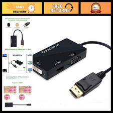 3-in-1 DisplayPort to HDMI DVI VGA Adapter Cable - Multi-Function Converter Male picture