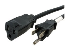 StarTech PAC10125 25ft Power Cord Extender NEMA 5-15R to 5-15P Black picture