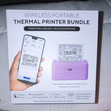 Core Portable Wireless Bluetooth Thermal Label Printer, Inkless B&W, New picture