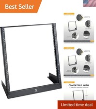 12U Desktop Rack for Audio & Network Devices 19 Inch 2 Post Open Frame Shelf ... picture