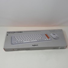 Logitech POP Icon Combo Keyboard & Mouse - Off-White/Orange BT picture
