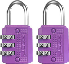 -071 Mini Combination Lock, 3-Digit table, Purple, 2 Pack picture