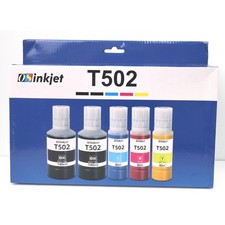 Osinkjet T502 Ink Bottles for Epson EcoTank 5-Pack CMYK New 2BK/C/M/Y picture