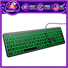 Large Print Light Up USB Keyboard - Silent Wired, Perfect for Easy Typing picture
