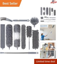 Versatile Feather Duster Set - Extendable to 100'' for High & Low Cleaning Needs picture
