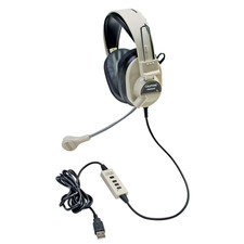 Califone Caf3066Usb Deluxe Multimedia Stereo Headset Boom Microphone Usb Plug picture