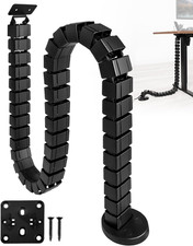 Under Desk Cable Management Kit for Sit Stand Desk, Flexible Spine Raceway | picture