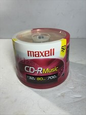 New Sealed Maxell CD-R Music 50 Disc Spindle Case 80 Min. Recordable  picture