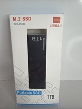 SHL-R320 1TB Portable External Ssd USB 3.1 Type-C Blue Metal Solid State Drive picture