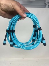 Lot of 5,12F MPO OM3 MPO Fiber Optic Cables  Type B 1.75M Aqua  female to female picture