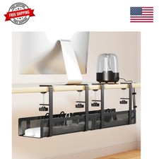 Upgraded] 2 Pack Cable Management Under Desk Tray, 27.6