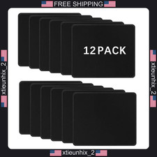 12 Pack Black Mouse Pads 10.2x8.3 Inches with Stitched Edges and Non-Slip Base picture