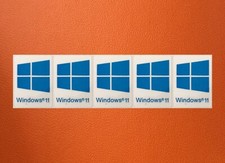 5 PCS Sticker for Window 11 Blue Badge Logo Decal Cyan Color 22mm x 16mm picture