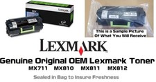 Mostly New Genuine Lexmark 621X MX711 MX810 MX811 62D1X00 SEALED BAG 85% 62D1X00 picture