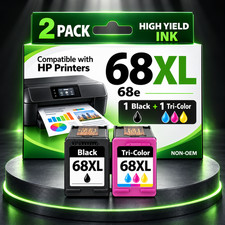 68XL High Yield Ink Cartridges Combo Compatible with HP Envy 6555e 6155e 6130e picture
