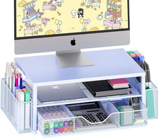 OPNICE Desk Organizers and Accessories, 2-Tier Computer Monitor Stand Riser with picture
