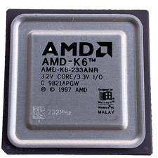 AMD-K6-233ANR CPU Processor 233MHz Socket 7 3.2V Core 3.3V C 9821APGW 1997 VTG picture
