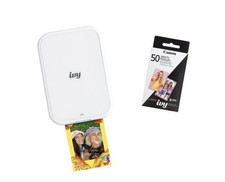 Canon Ivy 2 Mini Photo Printer White Bundle 50 Zink Photo Sheets Total 60 Sealed picture
