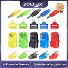 ZoeRax 50PCS RJ45 Cat6 Pass Through Connectors and 50PCS Strain Relief Boots picture