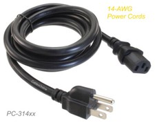 AC Power 14 Gauge IEC C13 to NEMA5-15p 3-Conductor PC Power Cable / Cord picture