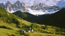 Landscape mountains nature forest hills church pine Custom Gaming Mat Desk picture