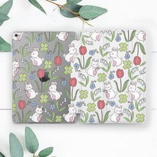 Cute Rabbits Bunnies Flowers Case For iPad 10.2 Pro 12.9 11 9.7 Air 4 5 Mini picture