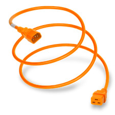 10 Pack of C14 to C19 15A 250V 14AWG SJT Power Cord - Orange - 8ft picture