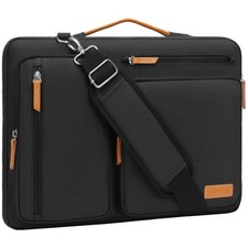 Laptop Shoulder Bag 17-17.3 inch, 4 Zipper Pockets, Black picture