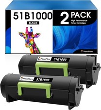 Compatible with Lexmark MS317 Replace 51B1000 2500 High Yield Black Toner 2 PACK picture