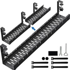 No Drilling Extendable Under Desk Cable Management, Metal Cable Management Tray picture