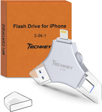 USB 3.0 Flash Drive 128GB 3en1 Memoria Externa Phone iPad Android PC Alta Veloc picture