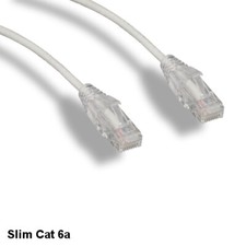 Kentek White 25ft Ultra Slim Cat6A Patch Cable 28AWG UTP Snagless Ethernet RJ45 picture