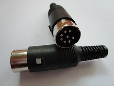 30 Pcs DIN Plug Male Connector 8 Pin with Plastic Handle New picture
