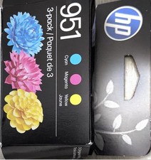 HP 951 Cyan Magenta Yellow 3-Pack Original Ink CR314FN New Sealed Exp 05/ 2028 picture
