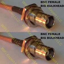 USA-CA RG174 BNC FEMALE BIG BULKHEAD to BNC FEMALE BIG BULKHEAD Coaxial RF Pigt picture