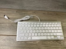 Macally SLIMKEYCA Wired USB Keyboard Mac Silver White Excellent Compact Design picture