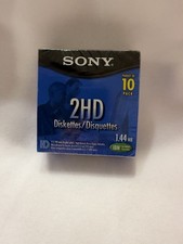 Sony 2HD 3.5in Floppy Disks 1.44MB 10 Pack IBM Formatted New Sealed Diskettes picture