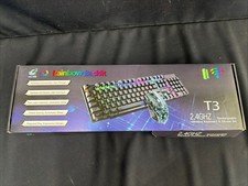 FREEWOLF T3 Wireless Gaming Keyboard Mouse Set RGB Backlit Rechargeable 2.4G picture