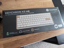Keychron K3 HE Low Profile 75% Wireless Magnetic Keyboard White Wood New Sealed picture