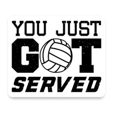 You Just Got Served Volleyball Black Distressed Text Graphic Mouse Pad 9.25x7.75 picture