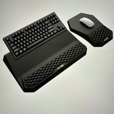 3-in-1 Ergonomic Keyboard Stand with Wrist Rest & Mouse Pad 17”x 11” Black  picture