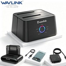 2.5/3.5in HDD SSD Hard Drive Enclosure Docking Station USB to SATA Offline 2x16T picture