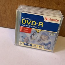 5x Verbatim DVD-R Blank Discs 4.7GB 120 Minutes 8X Recordable Disc Jewel Case picture