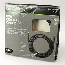 Commercial Electric FS-R6C-0003 15 ft RG6 Coaxial Cable Black New Open Box picture