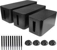 Cable Management Box Set 3 Pack ABS Wire Organizer for Desk TV Computer Child picture