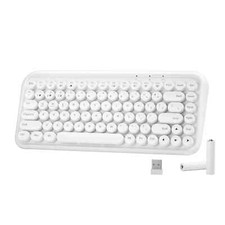 Taiahiro K898 Wireless Mechanical Gaming Keyboard Retro Round Key White NEW picture