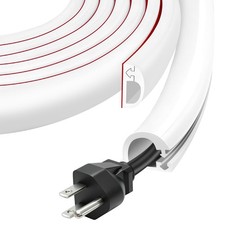 Wall Cord Hider, Flexible Self-Adhesive Wire Cover, Side-Open Cable Raceway f... picture