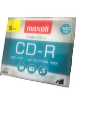Maxell 10 PACK Cd-R Blank Audio MaxData Recordable 80min 700MB Disc Slim Jewel picture