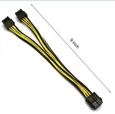 PCI-E PCIE 8p Female to 2 Port Dual 8pin 6+2p Male GPU Graphics Power Cable USA picture