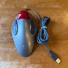 Logitech Trackman Marble Mouse USB Wired Optical Ambidextrous Trackball T-BC21 picture